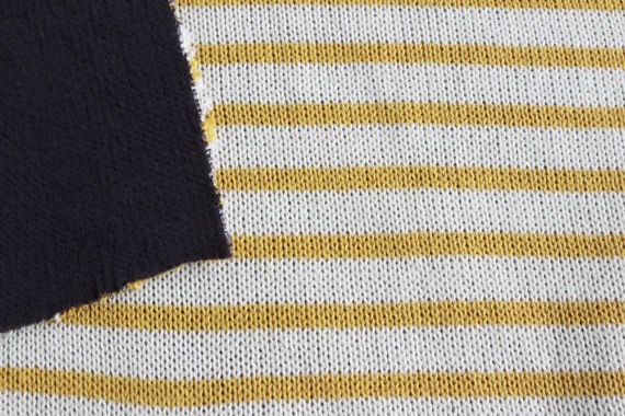 JCダブルフェイスニットボーダー　黄色